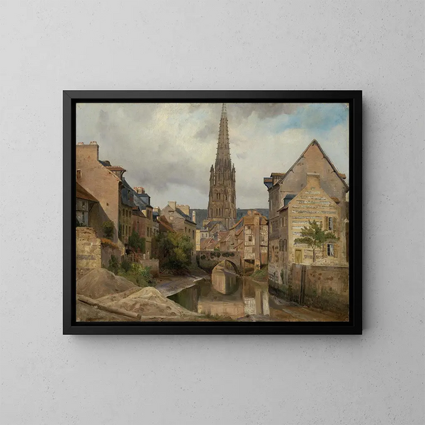 Ansicht von Saint-Martin in Harfleur bei Le Havre - Johann Wilhelm Schirmer — gerahmtes Bild an der Wand