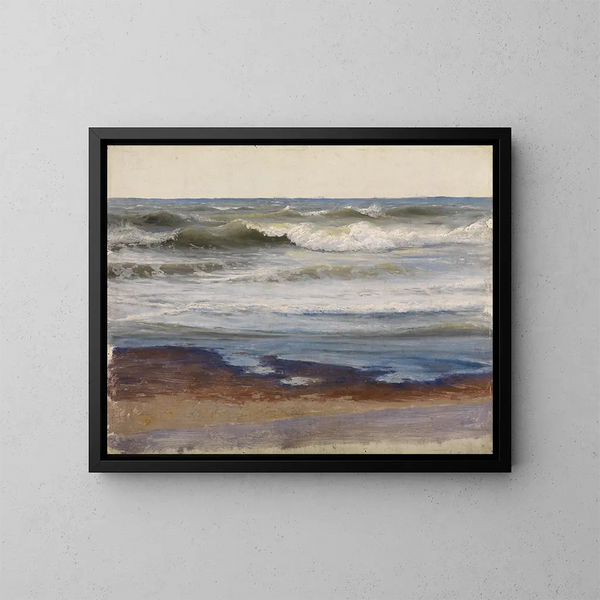 Rupture de mer sur la côte de Normandie - Johann Wilhelm Schirmer — gerahmtes Bild an der Wand