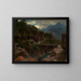 Schweizer Bergfluss mit Brücke - Johann Wilhelm Schirmer — gerahmtes Bild an der Wand