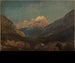 Schweizer Landschaftsgemälde mit Kapelle und entferntem schneebedecktem Gipfel - Johann Wilhelm Schirmer — Ansicht des Kunstwerks