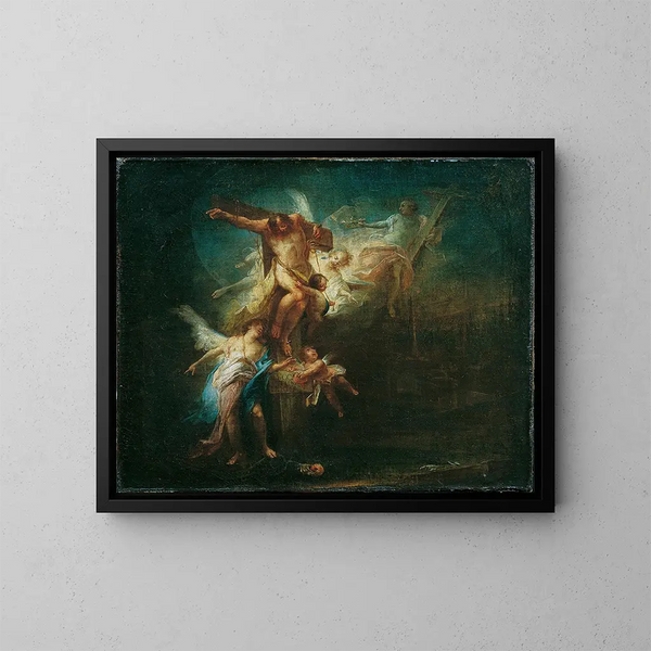 Das Christus führt den guten Räuber ins Paradies - Johann Wolfgang Baumgartner — gerahmtes Bild an der Wand