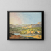 Landschaft im Süden mit Meer, bewaldeten Hügeln und einem Wasserplan im Vordergrund - Johann Wolfgang von Goethe — gerahmtes Bild an der Wand