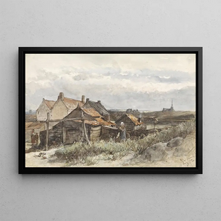 Johannes Bosboom - Fishing Family Houses in Scheveningen.webp