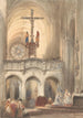 Innenansicht einer Kirche mit Messe - Johannes Bosboom — Ansicht des Kunstwerks