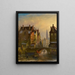 Patineurs sur un canal à Amsterdam avec vue sur la Zuiderkerk au-delà - Johannes Franciscus Spohler — gerahmtes Bild an der Wand