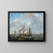 Boote in einem Sturm mit Figuren am Ufer - Johannes Hermanus Koekkoek — gerahmtes Bild an der Wand