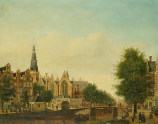 Johannes Huibert Prins - The Oude Kerk seen from the Oudezijds Voorburgwal.webp
