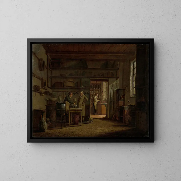 Die Apotheker-Destillerie A d'Ailly - Johannes Jelgerhuis — gerahmtes Bild an der Wand