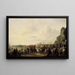 Charles II 1630-1685, der beim Halt auf dem Wema-Gelände an der Rotte während seiner Reise von Rotterdam nach Den Haag am 25. Mai 1660 - Johannes Lingelbach — gerahmtes Bild an der Wand