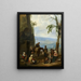 Italienisches Landschaftsgemälde mit ruhenden Bauern - Johannes Lingelbach — gerahmtes Bild an der Wand