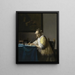 Eine Dame, die schreibt - Johannes Vermeer — gerahmtes Bild an der Wand