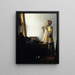 Junge Frau mit Perlenkette - Johannes Vermeer — gerahmtes Bild an der Wand