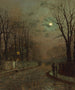 Eine nasse Straße Knostrop Yorkshire - John Atkinson Grimshaw — Ansicht des Kunstwerks