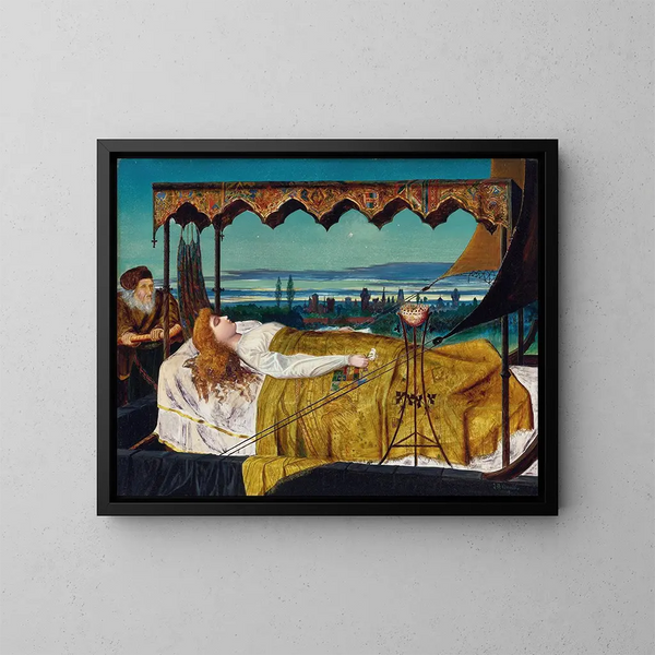 Elaine - John Atkinson Grimshaw — gerahmtes Bild an der Wand