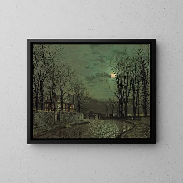 Mond im November - John Atkinson Grimshaw — gerahmtes Bild an der Wand