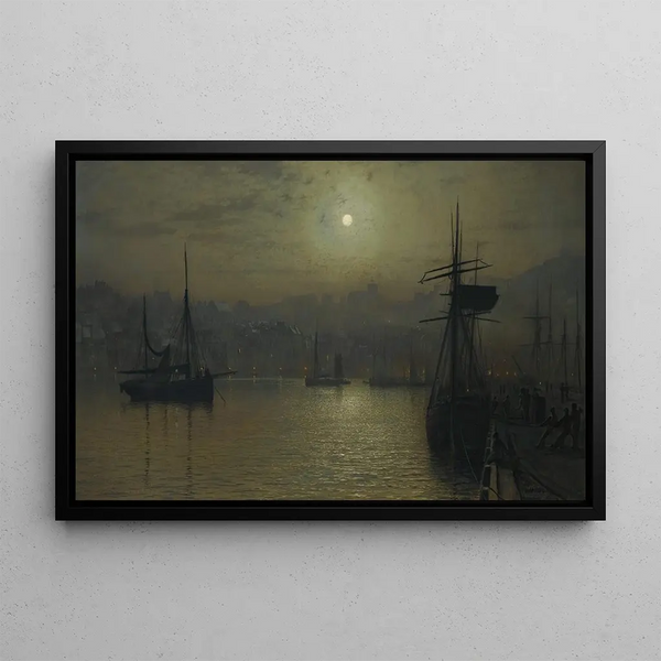 John Atkinson Grimshaw - Old Scarborough Full Moon High Water.webp