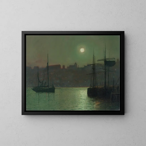 Vieux Scarborough - John Atkinson Grimshaw — gerahmtes Bild an der Wand