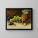 Naturstillleben mit Ananas, Trauben, Nüssen und Pflaumen - John Atkinson Grimshaw — gerahmtes Bild an der Wand