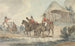 Reiter, die einen Bach überqueren, versammelt von einem Trompeter - John Augustus Atkinson — Ansicht des Kunstwerks