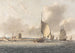 Eine englische Fregatte und andere Schiffe im Solent vor der Burg Calshot - John Cleveley der Jüngere — Ansicht des Kunstwerks