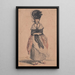 Eine modebewusste Dame mit schwarzem Schal und roten Schuhen - John Collet — gerahmtes Bild an der Wand