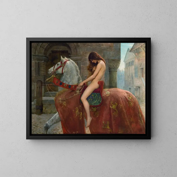 Lady Godiva - John Collier — gerahmtes Bild an der Wand