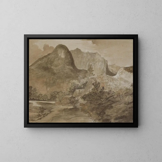 Rocher du château, Borrowdale - John Constable — gerahmtes Bild an der Wand