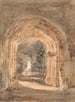 Kirche von East Bergholt Blick von der Südarkade des Ruinenturms - John Constable — Ansicht des Kunstwerks