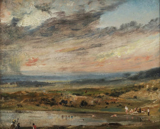 Hampstead Heath mit Teich und Badegästen - John Constable — Ansicht des Kunstwerks