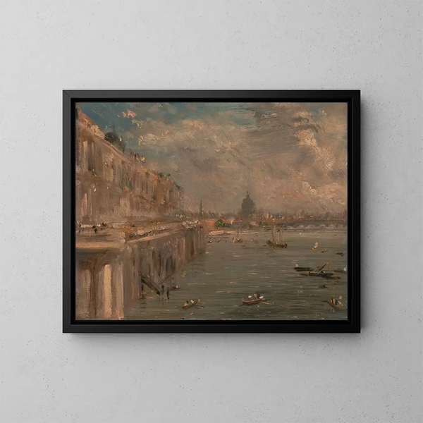 Terrasse von Somerset House vom Waterloo-Brücke aus - John Constable — gerahmtes Bild an der Wand