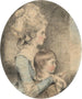 Portrait von Mlle Dehany Hall 1759-1822 und ihrem Neffen Charles Lawrence 1776-1853 - John Downman — Ansicht des Kunstwerks