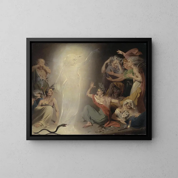 Der Geist der Clytemnestre, der die Furien erweckt - John Downman — gerahmtes Bild an der Wand