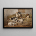 Hunde und Terrier in einer Scheune - John Emms — gerahmtes Bild an der Wand