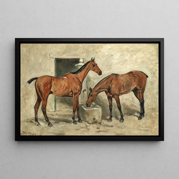 Souvenir et Peepo - John Emms — gerahmtes Bild an der Wand