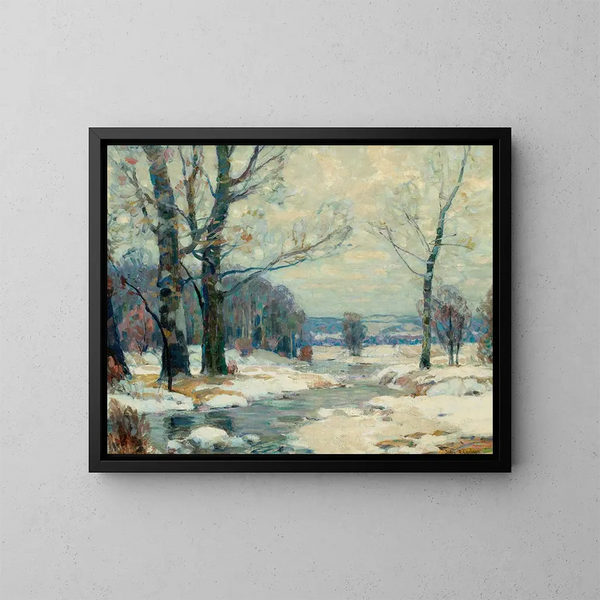 Die Magie des Winters in Woodstock, New York - John Fabian Carlson — gerahmtes Bild an der Wand