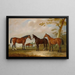 Unerschrockener Eroberer und Bay Bolton mit Silkman und Darnley in der Ferne in einer Landschaft - John Ferneley — gerahmtes Bild an der Wand