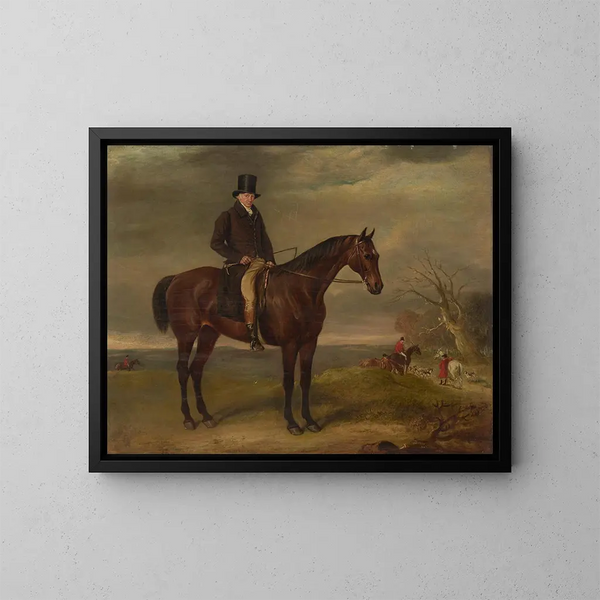 Portrait von Samuel Dumbleton, 1750-1834, Jagdhund des Grafen von Spencer - John Ferneley — gerahmtes Bild an der Wand