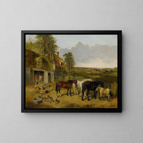 Eine friedliche Farm - John Frederick Herring Jr. — gerahmtes Bild an der Wand
