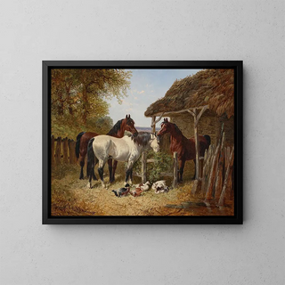 John Frederick Herring Jr - Horses and ducks in a farmyard.webp