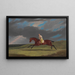 Corduroy ein brauner Rennpferd mit einem Jockey, galoppierend auf einer Rennbahn - John Frederick Herring der Ältere — gerahmtes Bild an der Wand