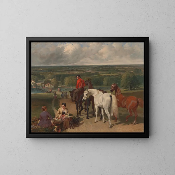Übung der königlichen Pferde - John Frederick Herring der Ältere — gerahmtes Bild an der Wand