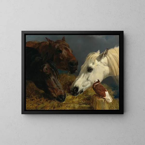 Freunde des Bauernhofs - John Frederick Herring der Ältere — gerahmtes Bild an der Wand