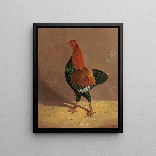 John Frederick Herring Snr - Fighting Cocksa DarkBreasted Fighting Cock Facing Left.webp