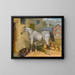 Eines der Scots Greys in einem Hof mit einem Hund und Ziegen - John Frederick Herring der Ältere — gerahmtes Bild an der Wand