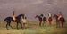 La Coupe de Doncaster von 1825 mit Mr Whittaker's Lotterie, Mr Craven's Longwaist, Mr Lambton's Cedric und Mr Farquaharson's Figaro - John Frederick Herring der Ältere — Ansicht des Kunstwerks