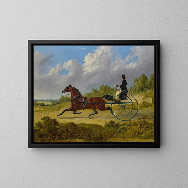 Das berühmte Trabpferd: Skizze eines Rennens - John Frederick Herring der Ältere — gerahmtes Bild an der Wand