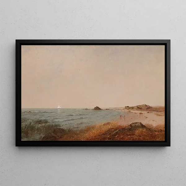 Strand von Beverly, Massachusetts - John Frederick Kensett — gerahmtes Bild an der Wand