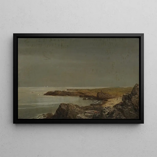 Küstenszene - John Frederick Kensett — gerahmtes Bild an der Wand