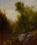 Fischerei in der Nähe eines Waldwasserfalls - John Frederick Kensett — Ansicht des Kunstwerks