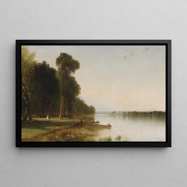 Sommertag am Conesus-See - John Frederick Kensett — gerahmtes Bild an der Wand